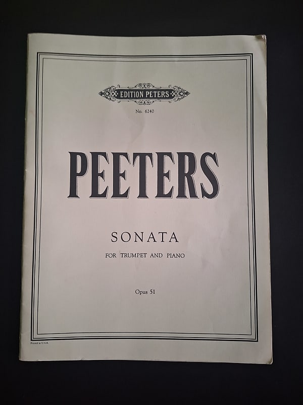 Flor Peeters Sonata for Trumpet and Piano Sheet Music | Reverb