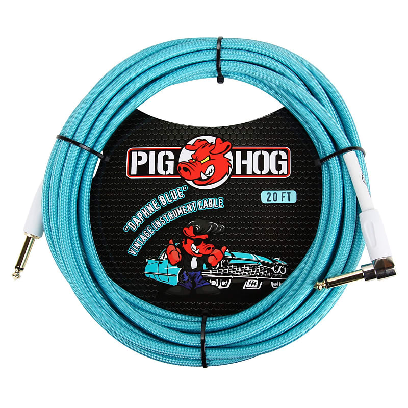 Pig Hog "Daphne Blue" 20-Foot Vintage Instrument Cable - Right Angle (PCH20DBR) image 1