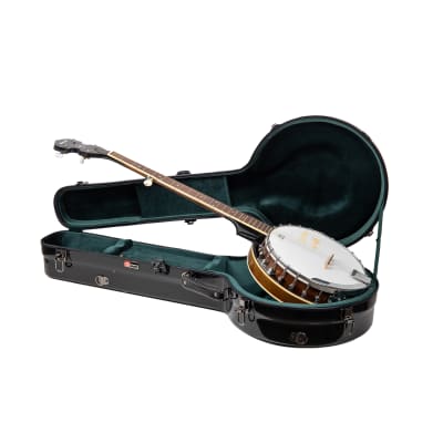 Crossrock Fiberglass Banjo Case-Fits Mastertone & Most 5-String Styles, with Interior Compartment, Backpack Straps, Hygrometer, TSA Lock-Black image 5