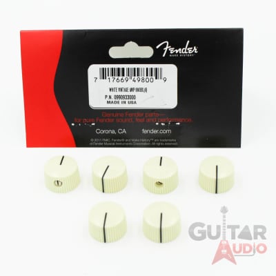 Genuine Fender "Radio" Amplifier/Amp Control Knobs - Vintage White - Set of 6 image 1