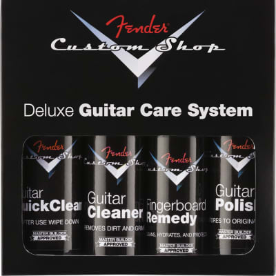 Fender Custom Shop Deluxe Guitar Care System, 4 Pack, Black image 1