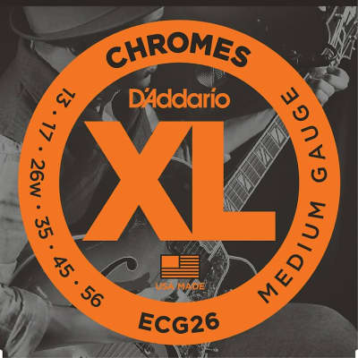 D'Addario Guitar Strings  Electric  1 Set  ECG26  Chromes  Medium image 1