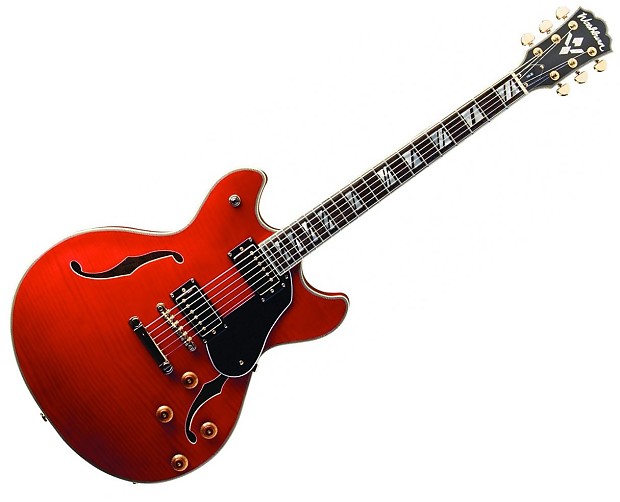 WASHBURN HB-35 SEMI-HOLLOW BODY ELECTRIC GUITAR {Wine Red