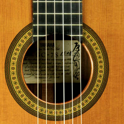 Yamaha GC-7S Handmade Concert Classical Guitar 1976 Signed by Harada, Solid Cedar, IRW image 5