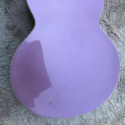 Metallic Purple Custom Hollow Body Jazz Guitar Body, Rosewood Fingerboard, Maple Neck image 2