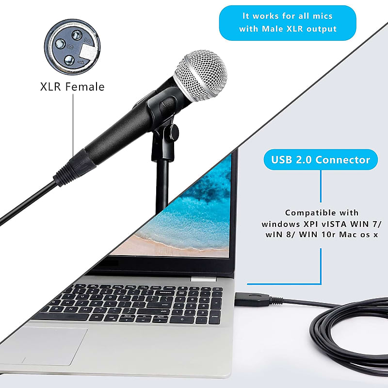 USB C to XLR Female Cable, USB C Microphone Cable Type C Male to