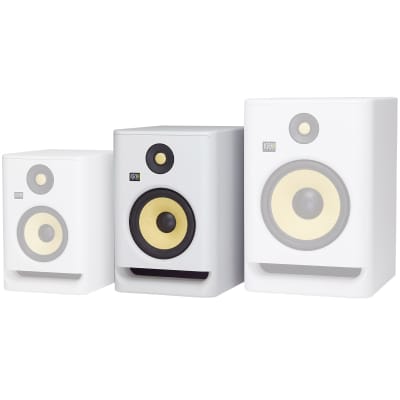 KRK ROKIT 7 G4 RP7G4 7" Active Bi-Amped Studio Monitor Speakers White w Stands image 5