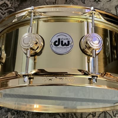 Polished Brass DW Collectors Piccolo Snare Drum In Pristine Condition-Bell  Brass