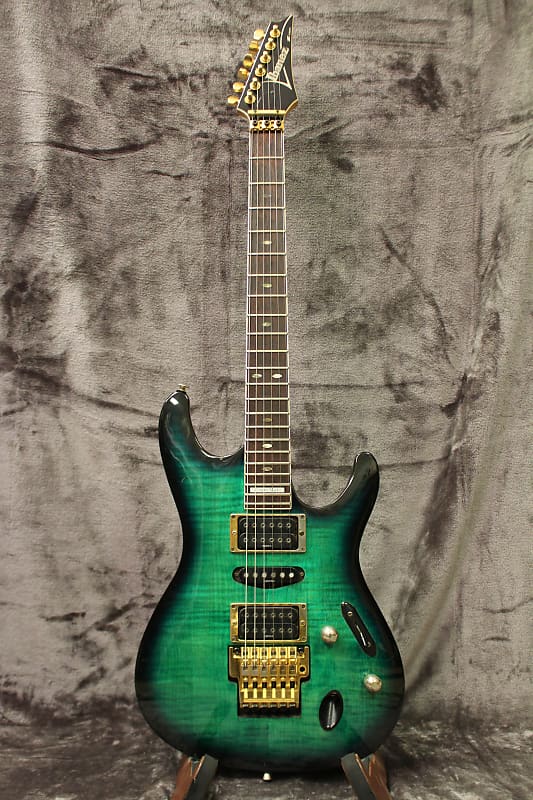 Ibanez S540 FM Custom 1996 Green Burst | Reverb