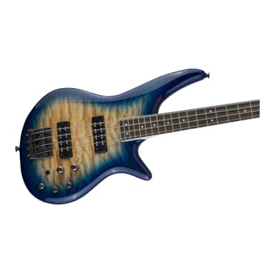 Jackson JS Series Spectra Bass JS3Q 4-String Electric Guitar with Laurel Fingerboard and Quilt Maple Top (Right-Handed, Amber Blue Burst) image 9