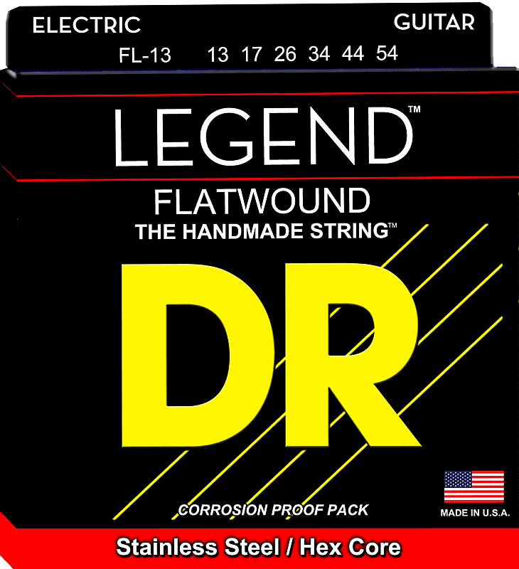 DR Strings FL-13 Legend Flatwound Electric Medium 13-54 image 1