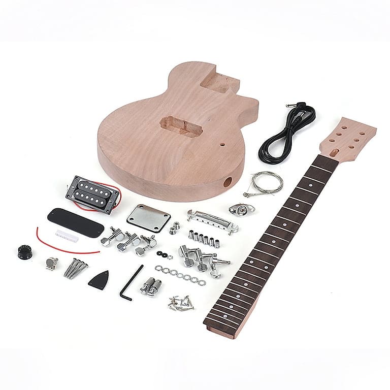 OEM LP Style Unfinished DIY Electric Guitar Kit Mahogany Body | Reverb