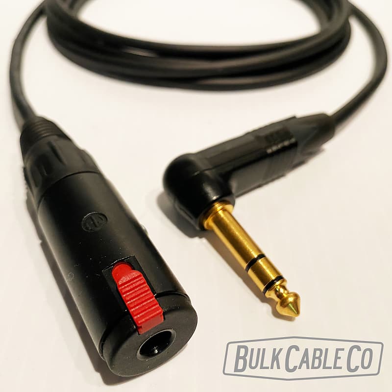 XLR Audio Cable with Male Right Angle to Female Straight Neutrik