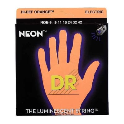 DR STRINGS NOE-9 Neon Orange Electric 009-042 Nickel Plated Steel. Saiten E-Gitarre for sale