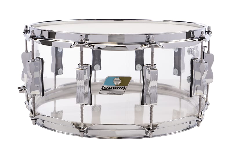 Ludwig Vistalite Clear 5x14" Bowtie Lug Molded Acrylic Snare Drum Made in the USA | Authorized Dealer image 1