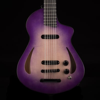 Veillette Aero 12-String Baritone 1/1 Custom Color UltraViolet Purpleburst W/Case for sale