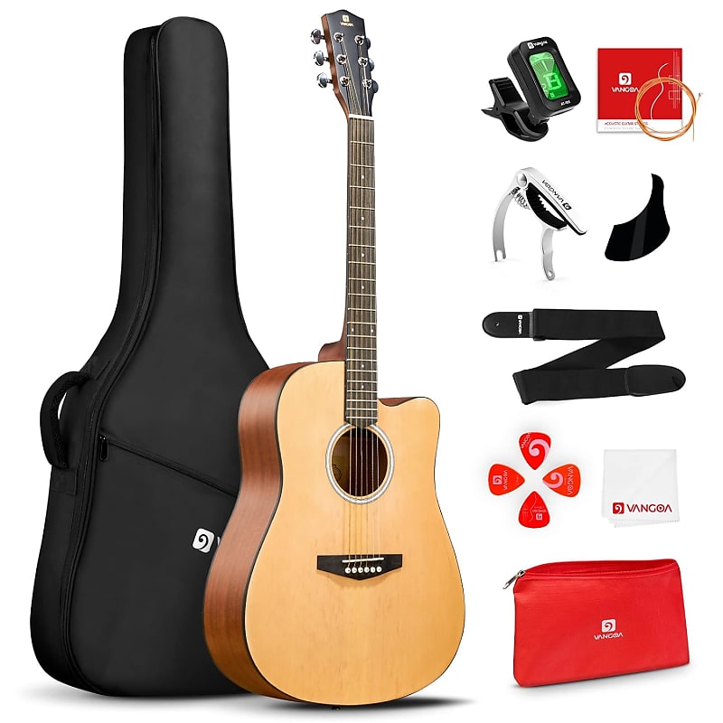 Acoustic Guitar Kit For Beginner Adult Teen Full Size Cutaway Reverb