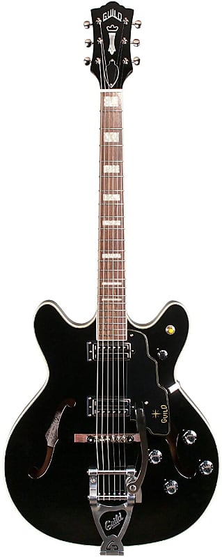 Guild Starfire V - Semi Hollow Body Electric Guitar with Case - Black image 1