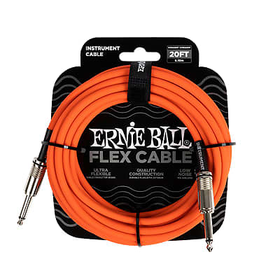 Ernie Ball Flex Instrument Cable 20ft - Orange image 1