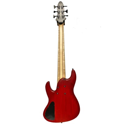 Miura MB-1 6-String Electric Bass Guitar Trans Red image 4