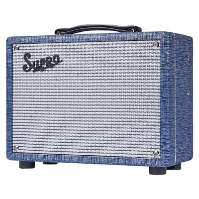 Supro Supro 1605R Reverb 5W 1x8 Tube Guitar Combo Amp Blue image 2