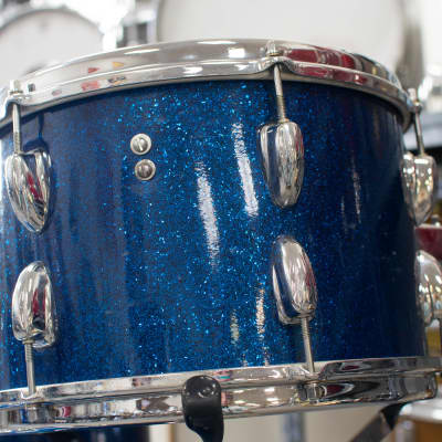 1962 Slingerland Sparkling Blue Pearl 14x20 8x12 and 16x16 Drum Kit image 10
