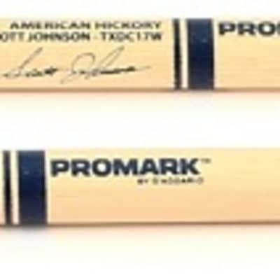 Promark Scott Johnson Signature Marching Drumsticks - Natural Hickory image 1