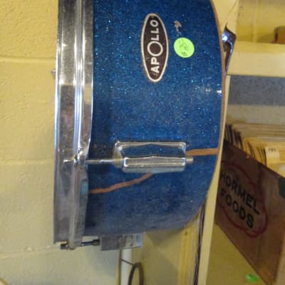 Apollo 6 lug 14" Snare 60s/70s Blue Sparkle finish AS IS junker parts image 1
