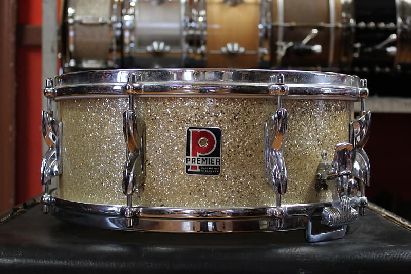 1960s Premier 5.5x14 Royal Ace Snare Drum in Gold Sparkle image 1