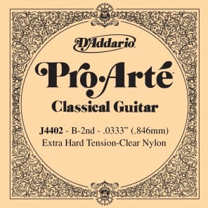 D'Addario J4402 Pro-Arte Nylon Classical Guitar Single String Extra-Hard Tension Second String