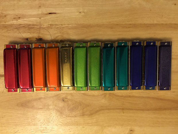 12 Piece Hohner Custom MS Series 2005 Rainbow Harmonicas image 1