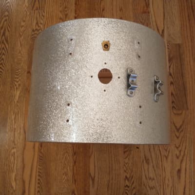 Ludwig Vintage Downbeat 20 X 14 Bass Drum Shell, Rare "Lefty", Early 1960s, Silver Sparkle, Pre-Serial Keystone Badge! image 6