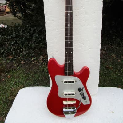 邦楽 Kent Kent Guitar, 1960's, Japan, 2 Pickup Fire Engine Red, Fresh