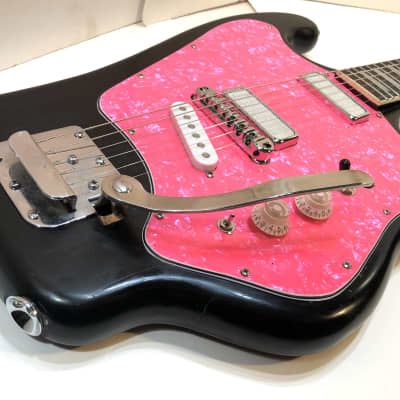 Tonika modified experimental noise guitar USSR russian made The Cat Barf Bandito 1980s Black and pink image 4