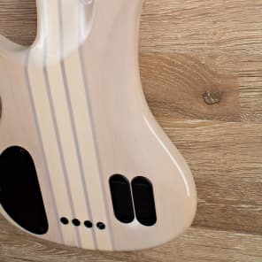 2017 Wolf S8 4 String Active Passive Jazz Bass White Burst image 12