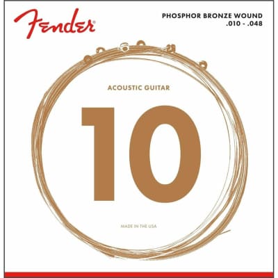 Fender Phosphor Bronze Acoustic Guitar Strings | .010-.048 for sale