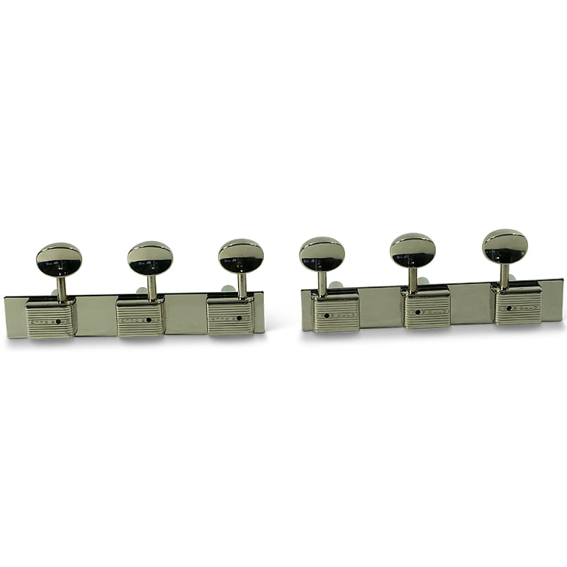 Kluson 3 On A Plate Deluxe Series Tuning Machines For Lap Steel Guitar Nickel image 1