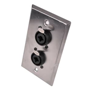 Seismic Audio SA-PLATE33 Stainless Steel Wall Plate w/ Dual 1/4" XLR Combo Jacks