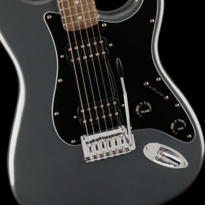 Fender Squier Affinity Series Stratocaster HH Charcoal Frost Metallic Electric Guitar image 3