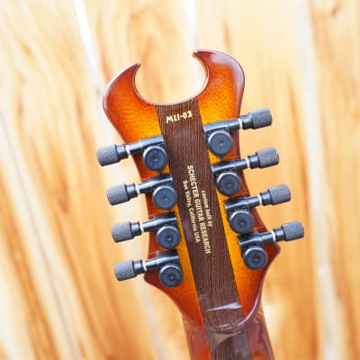 Schecter USA Custom Shop Masterworks Avenger Trans Amber Burst 8-String Guitar w/ Tolex Case image 9