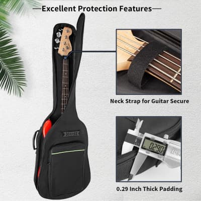 Bass Guitar Bag Gig Bag 7MM Soft Padded Electric Bass Guitar Case Bass Backpack with Pockets image 3