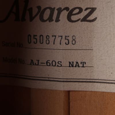 Alvarez AJ60S Artist Series Jumbo Acoustic Guitar Solid Spruce Top Natural image 5
