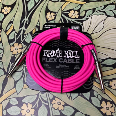 Ernie Ball Flex Instrument Cables-10ft Pink image 2