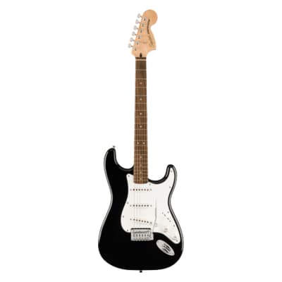 Open Box Squier Affinity Stratocaster Mustang Micro Pack - Black w/Laurel FB image 2