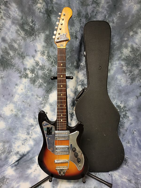 Vintage RARE 1960's Crown Professional Japan Electric Guitar All Original  New Strings Pro Setup Original Hard Shell Case | Reverb