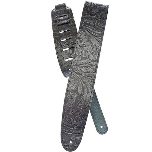D'Addario 25LE00 2.5" Embossed Leather Guitar Strap image 1
