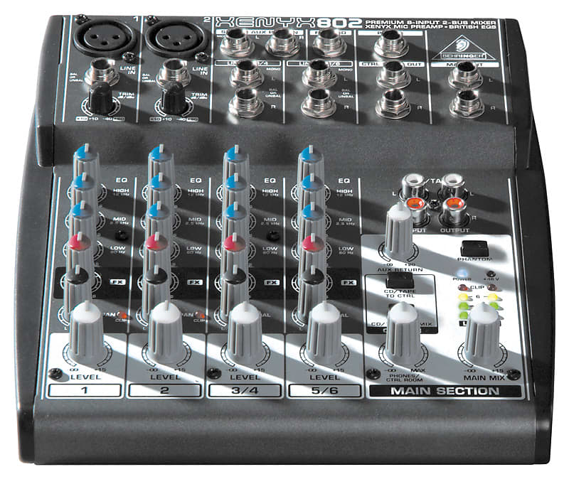 Behringer 802 8-Input 2-Bus Mixer XENYX EQ | Reverb