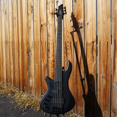 Schecter DIAMOND SERIES Stiletto-5 Stealth Pro - Satin Black Left Handed 5-String Electric Bass Guitar (2023) image 2