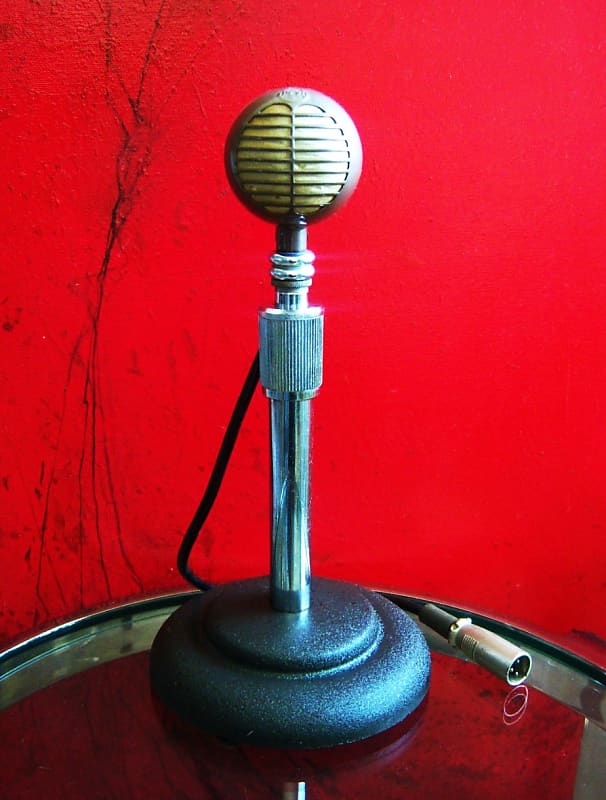 Vintage 1940's RCA MI-12010 dynamic microphone Hi Z w original cable & period Atlas DS-7 stand stand WORKING image 1