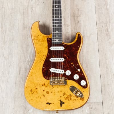 Fender Custom Shop 2019 Artisan Maple Burl Strat NOS Guitar, Aged Natural image 3